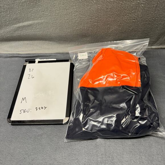 Tommy Hilfiger Jacket Mens Medium Vest Blue Orange Hidden Hood Coastal Nautical - Picture 9 of 9